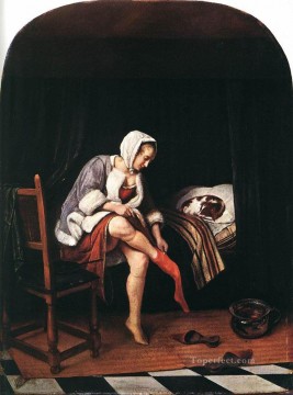 Jan Steen Painting - El baño de la mañana 1665 pintor de género holandés Jan Steen